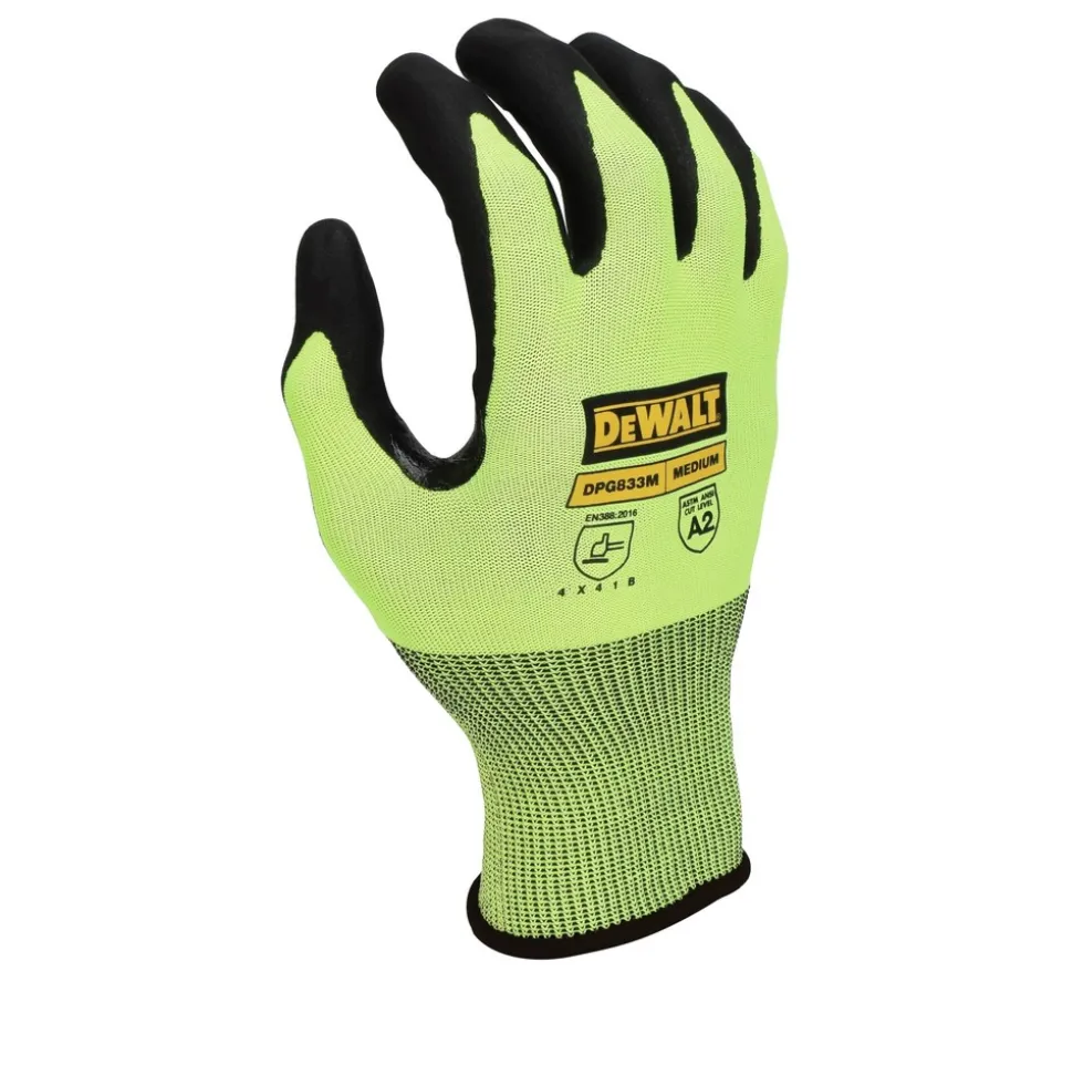 Dewalt (12/Box) Hi-Vis HPPE Cut Touchscreen Gloves - XL, Tagged