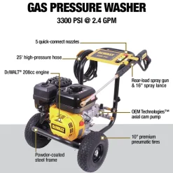 Dewalt DXPW3300S 3300 PSI 2.4 GPM Gas Cold Water Pressure Washer