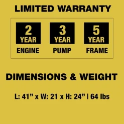 Dewalt DXPW3300S 3300 PSI 2.4 GPM Gas Cold Water Pressure Washer