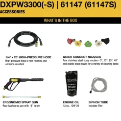 Dewalt DXPW3300S 3300 PSI 2.4 GPM Gas Cold Water Pressure Washer