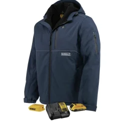 Dewalt Men's Heated Soft Shell Jacket with Sherpa Lining Kitted - Small, Navy