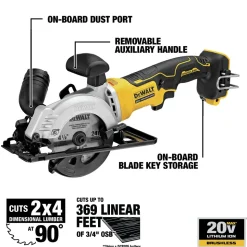 Dewalt 20V MAX ATOMIC Brushless 4-1/2 in. Cordless Circular Saw (Tool Only) - DCS571B