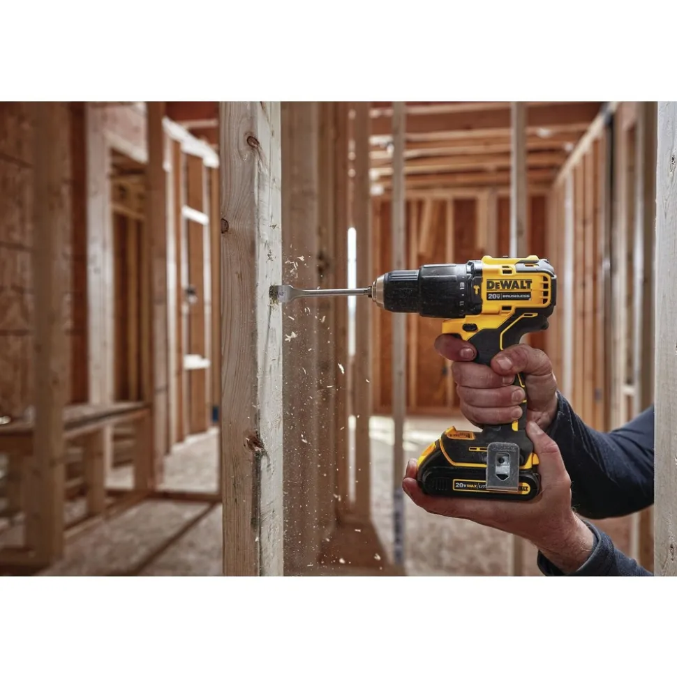 Dewalt 20V MAX Brushless Lithium-Ion 1/2 in. Cordless Hammer Drill Driver and 1/4 in. Impact Driver Kit (1.7 Ah)