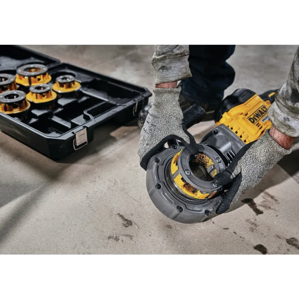 Dewalt 60V MAX FLEXVOLT Brushless Lithium-Ion Cordless Pipe Threader Kit with Die Heads and 2 Batteries (9 Ah)