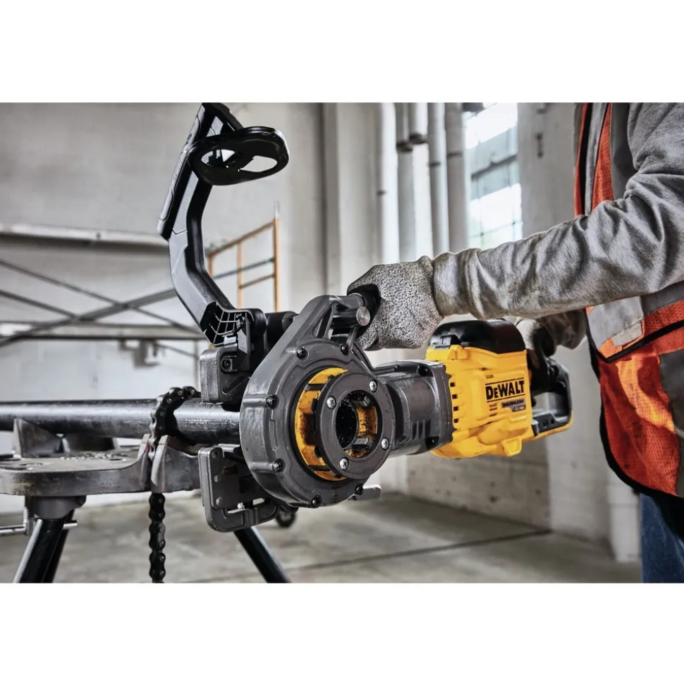 Dewalt 60V MAX FLEXVOLT Brushless Lithium-Ion Cordless Pipe Threader Kit with Die Heads and 2 Batteries (9 Ah)