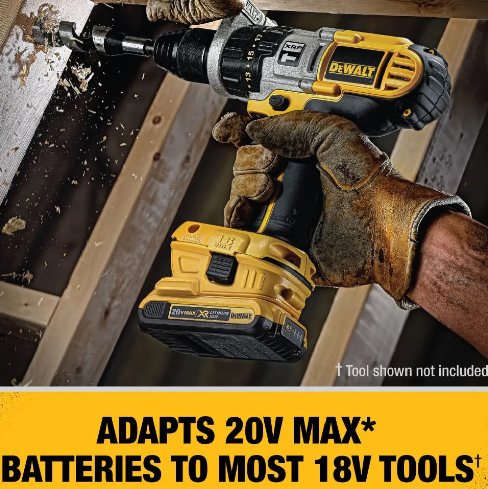 Dewalt 20V MAX Lithium-Ion Battery/Charger/Adapter Kit for 18V Cordless Tools with 2 Batteries (2 Ah)