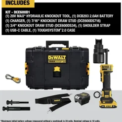 Dewalt 20V MAX Lithium-Ion Cordless Hydraulic Knockout Tool Kit (2 Ah)