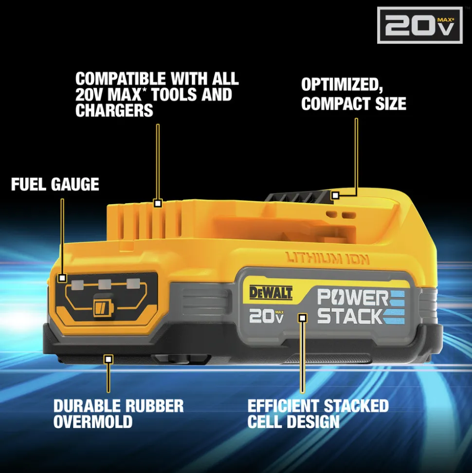 Dewalt 20V MAX POWERSTACK Compact Lithium-Ion Battery and Charger Starter Kit (1.7 Ah)