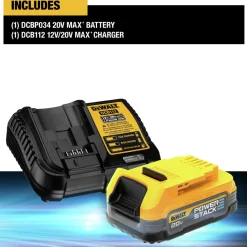 Dewalt 20V MAX POWERSTACK Compact Lithium-Ion Battery and Charger Starter Kit (1.7 Ah)