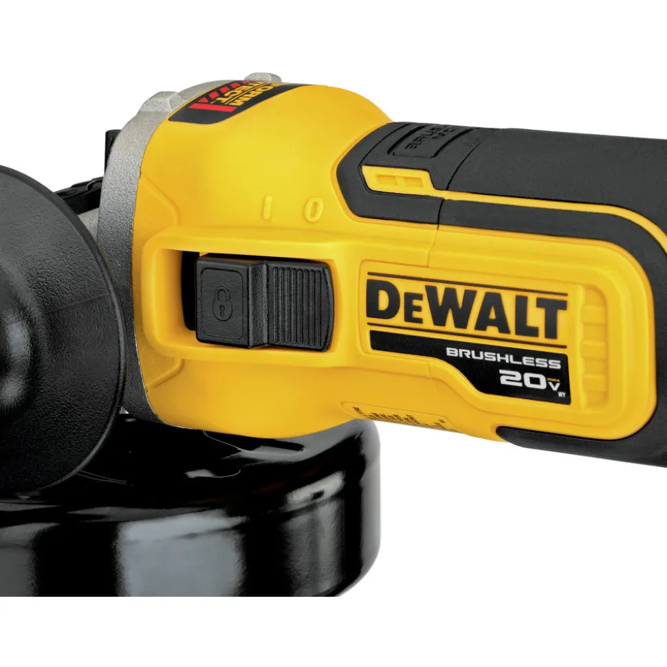 Dewalt 20V MAX XR Brushless Lithium-Ion 4.5 in. Cordless Slide Switch Small Angle Grinder with Kickback Brake (Tool Only)
