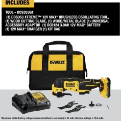 Dewalt 12V MAX XTREME Brushless Lithium-Ion Cordless Oscillating Tool Kit (3 Ah)