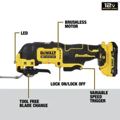 Dewalt 12V MAX XTREME Brushless Lithium-Ion Cordless Oscillating Tool Kit (3 Ah)