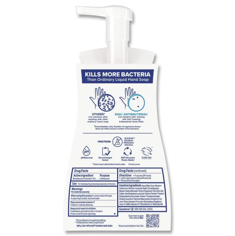 Dial 10 oz Antibacterial Foaming Hand Wash - Power Berries Scent (8/Carton)