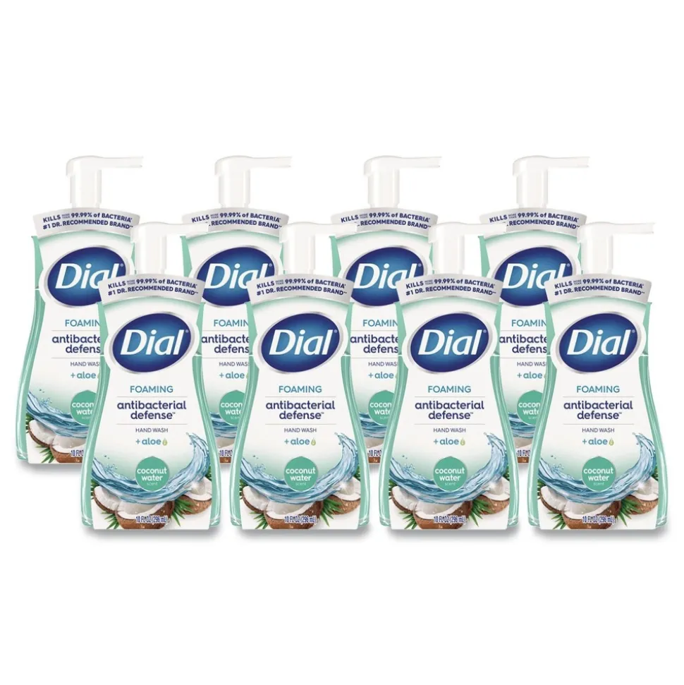 Dial 10 oz. Antibacterial Foaming Hand Wash - Coconut Water Scent (8/Carton)