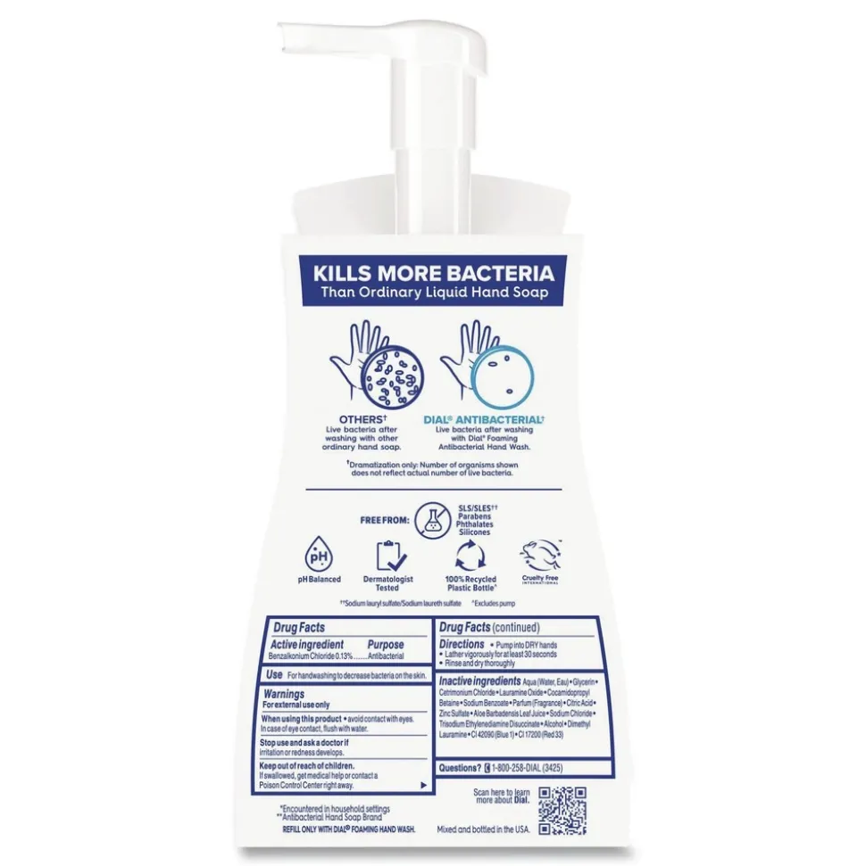 Dial 10 oz. Antibacterial Foaming Hand Wash - Coconut Water Scent (8/Carton)