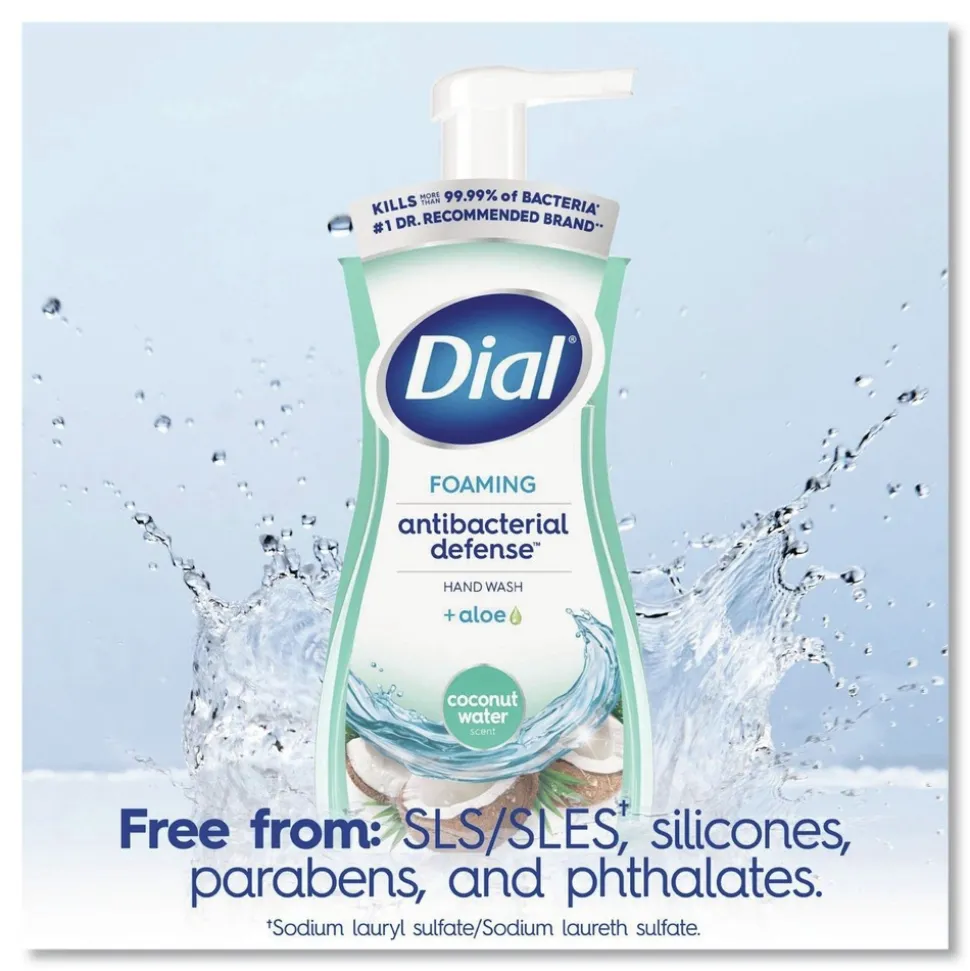 Dial 10 oz. Antibacterial Foaming Hand Wash - Coconut Water Scent (8/Carton)