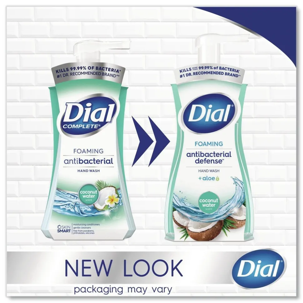 Dial 10 oz. Antibacterial Foaming Hand Wash - Coconut Water Scent (8/Carton)