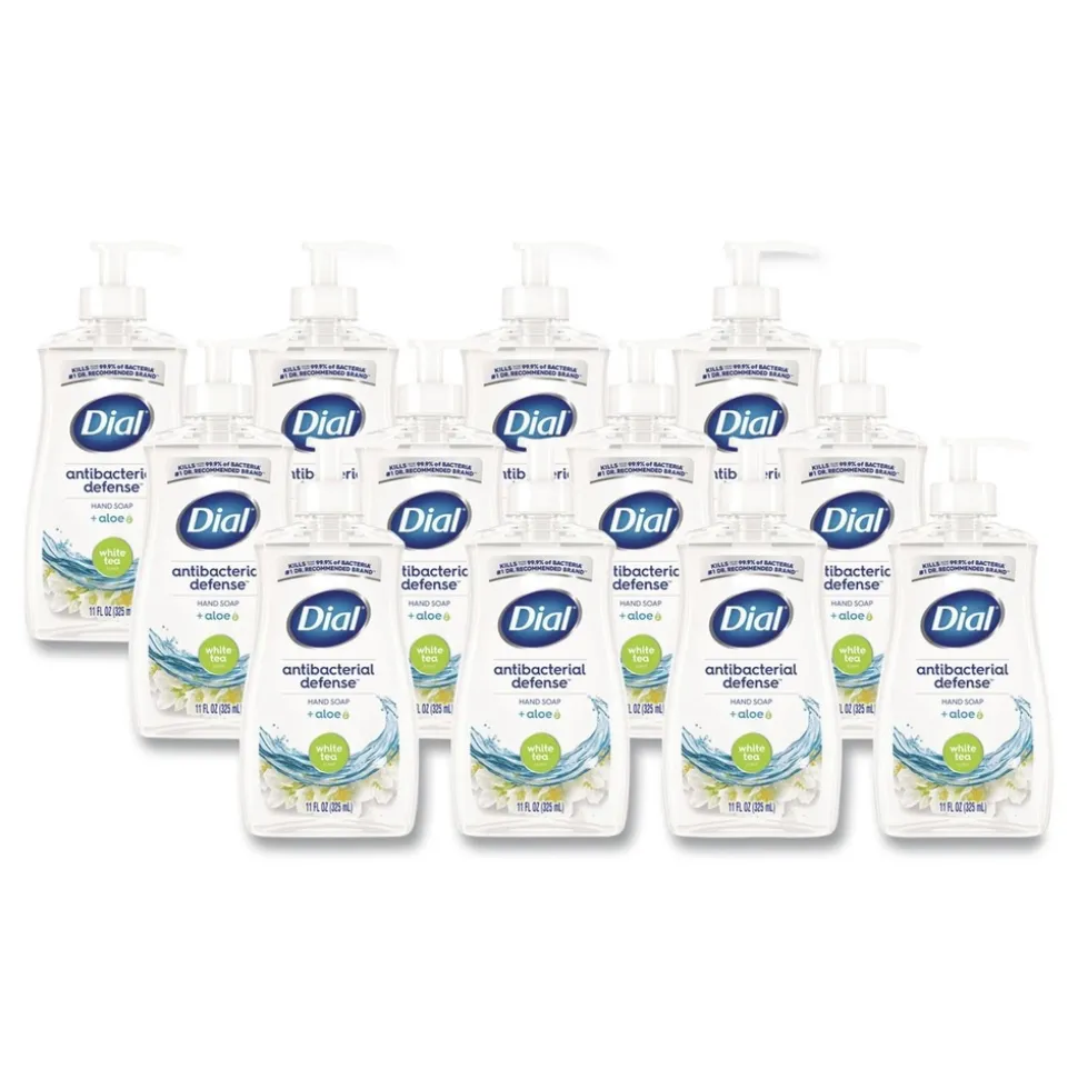 Dial 11 oz. Antibacterial Liquid Hand Soap - White Tea Scent (12/Carton)