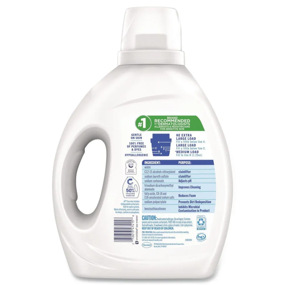 Dial 73 oz. Bottle 58 Loads Free Clear HE Laundry Detergent - Unscented (6/Carton)