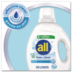 Dial 73 oz. Bottle 58 Loads Free Clear HE Laundry Detergent - Unscented (6/Carton)