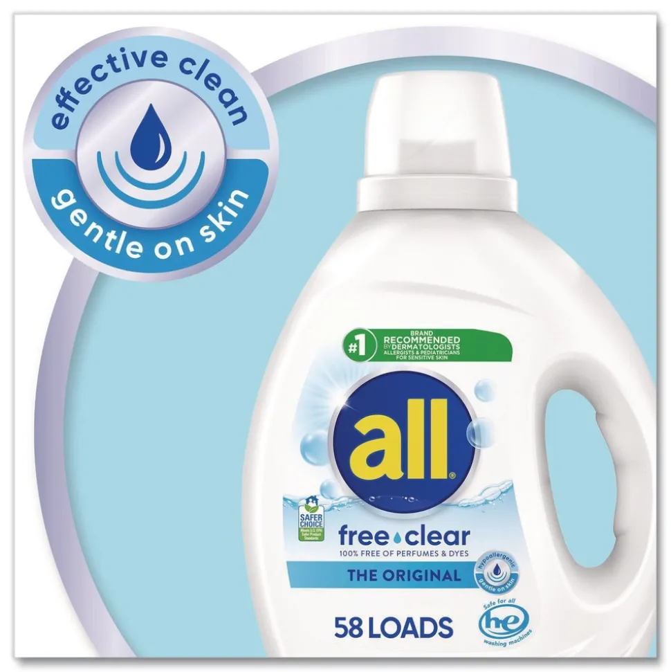 Dial 73 oz. Bottle 58 Loads Free Clear HE Laundry Detergent - Unscented (6/Carton)