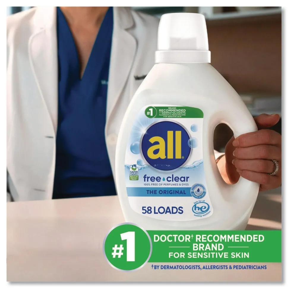 Dial 73 oz. Bottle 58 Loads Free Clear HE Laundry Detergent - Unscented (6/Carton)
