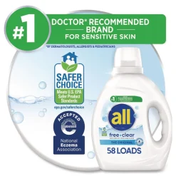 Dial 73 oz. Bottle 58 Loads Free Clear HE Laundry Detergent - Unscented (6/Carton)