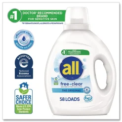 Dial 73 oz. Bottle 58 Loads Free Clear HE Laundry Detergent - Unscented (6/Carton)