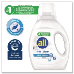 Dial 34 oz. Bottle Free Clear Liquid Fabric Softener - Fragrance Free (6/Carton)