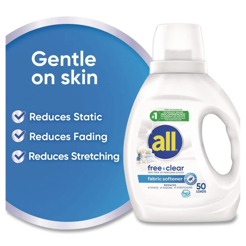 Dial 34 oz. Bottle Free Clear Liquid Fabric Softener - Fragrance Free (6/Carton)