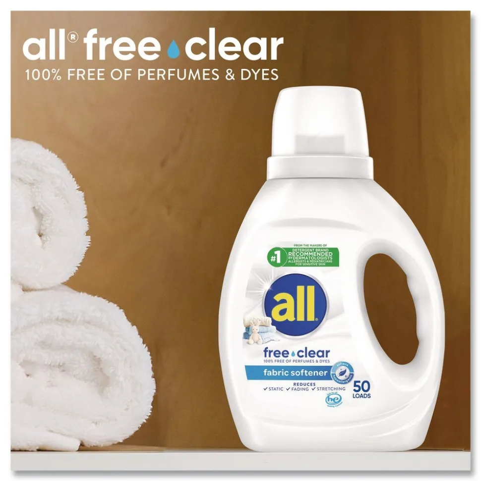 Dial 34 oz. Bottle Free Clear Liquid Fabric Softener - Fragrance Free (6/Carton)