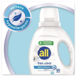 Dial 34 oz. Bottle Free Clear Liquid Fabric Softener - Fragrance Free (6/Carton)