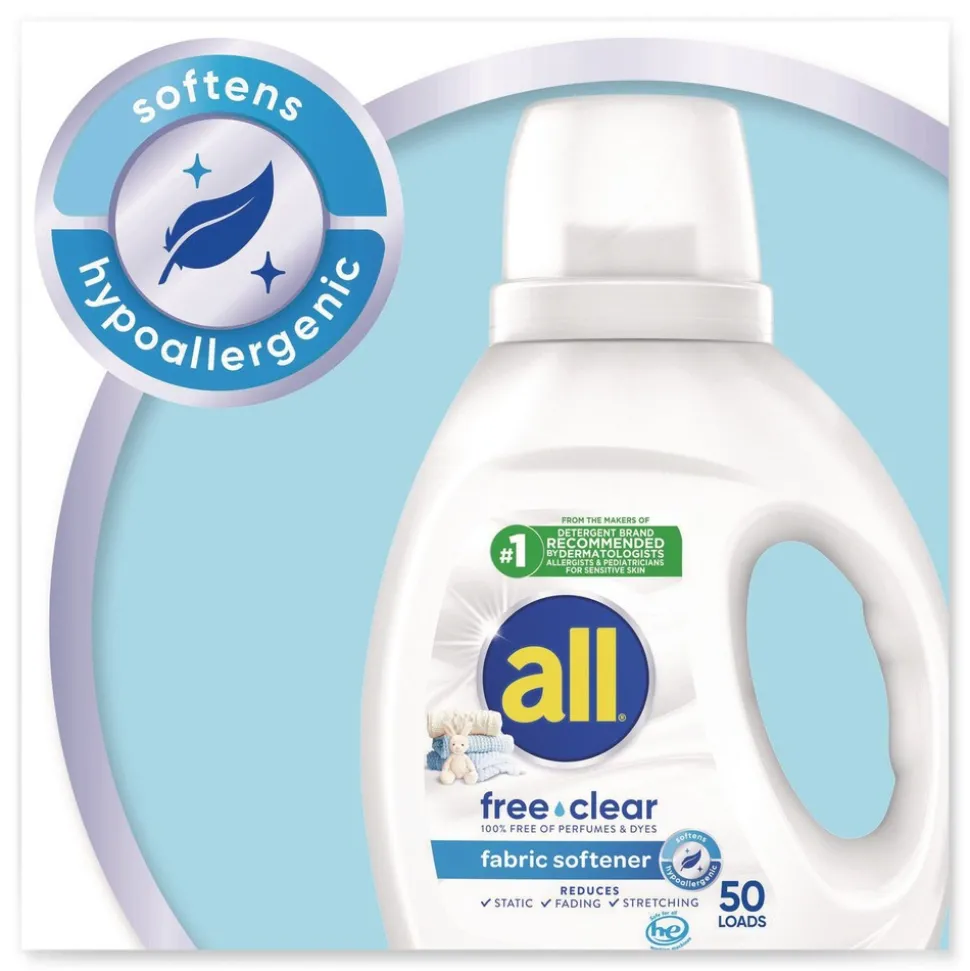 Dial 34 oz. Bottle Free Clear Liquid Fabric Softener - Fragrance Free (6/Carton)