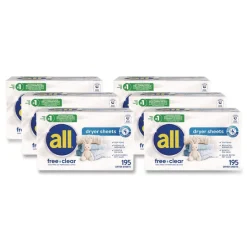Dial Free Clear Dryer Sheets - Fragrance Free (6/Carton)