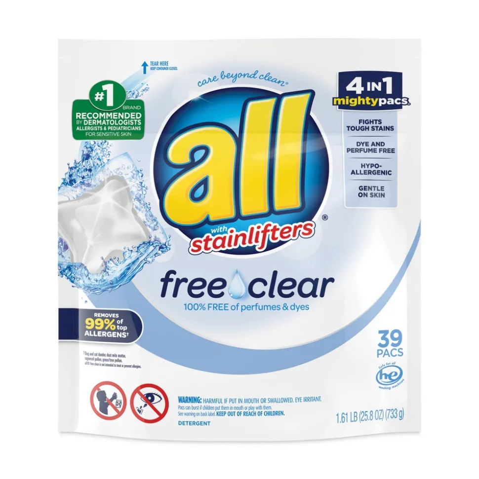 Dial Mighty Pacs Free and Clear Super Concentrated Laundry Detergent (6/Carton)
