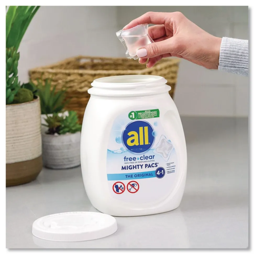 Dial MIGHTY PACS Free Clear Laundry Detergent (4/Carton)