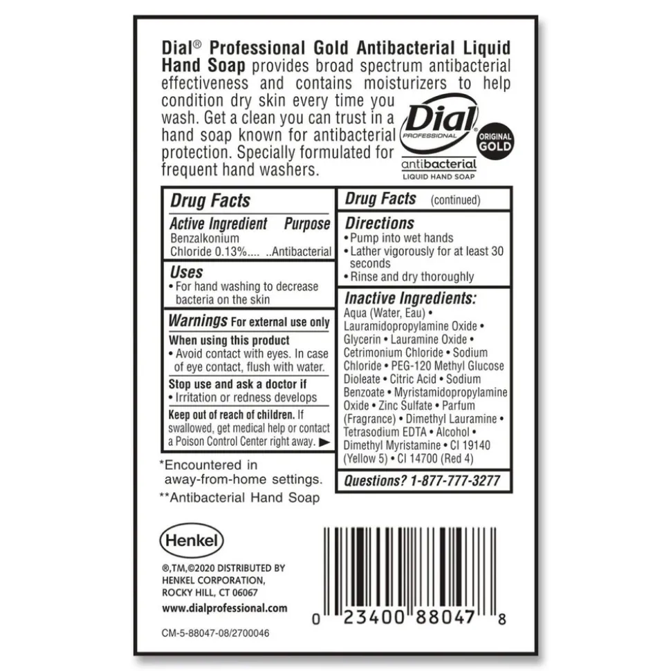 Dial Professional 1 gal. Gold Antibacterial Liquid Hand Soap