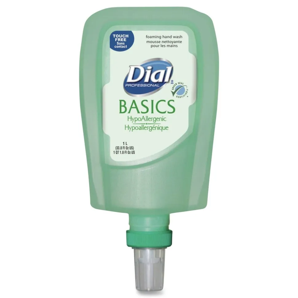 Dial Professional 1 Liter Basics Hypoallergenic Foaming Hand Wash Refill for FIT Touch Free Dispenser - Honeysuckle Scent (3/Carton)