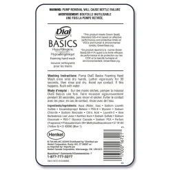 Dial Professional 1 Liter Basics Hypoallergenic Foaming Hand Wash Refill for FIT Touch Free Dispenser - Honeysuckle Scent (3/Carton)