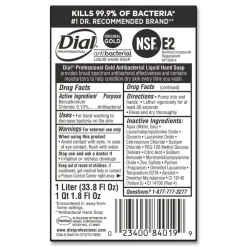 Dial Professional 1 Liter Gold Antibacterial Liquid Hand Soap (8/Carton)