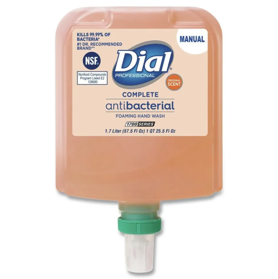 Dial Professional 1.7 Liter Antibacterial Foaming Hand Wash Refill for 1700 V Dispenser - Original Scent (3/Carton)