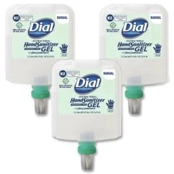 Dial Professional 1.2 Liter Antibacterial Gel Hand Sanitizer Refill for Dial 1700 Dispenser - Fragrance-Free (3/Carton)