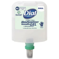 Dial Professional 1.2 Liter Antibacterial Gel Hand Sanitizer Refill for Dial 1700 Dispenser - Fragrance-Free (3/Carton)