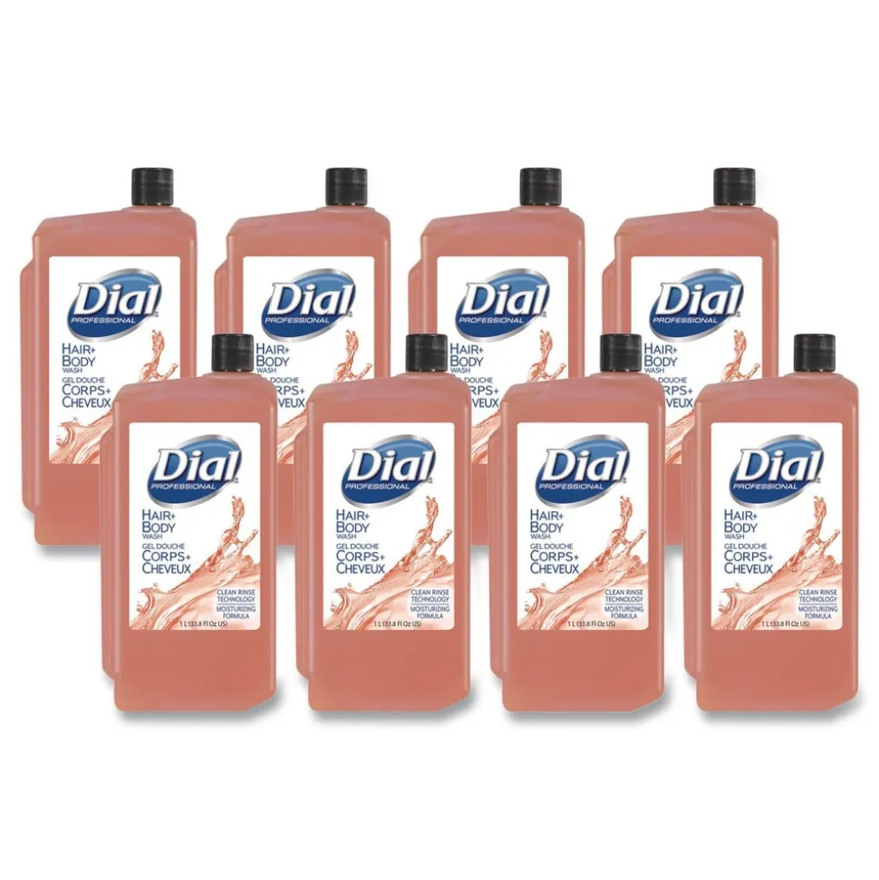 Dial Professional 1 Liter Hair and Body Wash Refill Bottle - Neutral Scent (8/Carton)