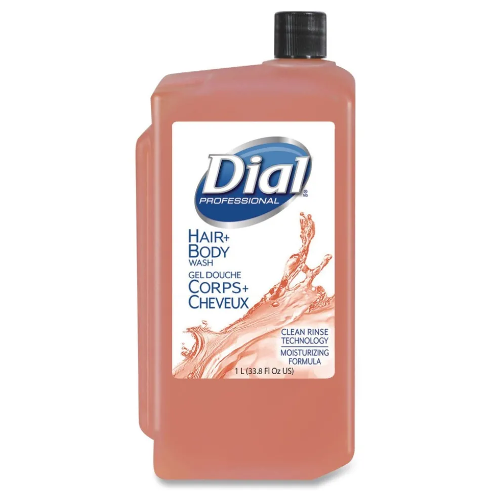 Dial Professional 1 Liter Hair and Body Wash Refill Bottle - Neutral Scent (8/Carton)