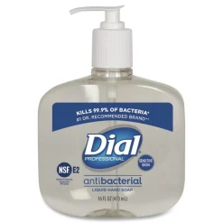 Dial Professional 16 oz. Antibacterial Liquid Hand Soap for Sensitive Skin - Light Floral Scent (12/Carton)