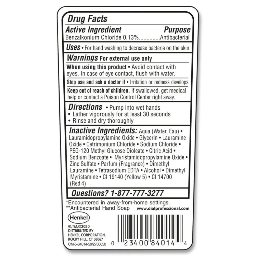 Dial Professional 7.5 oz. Antibacterial Liquid Hand Soap - Gold (12/Carton)