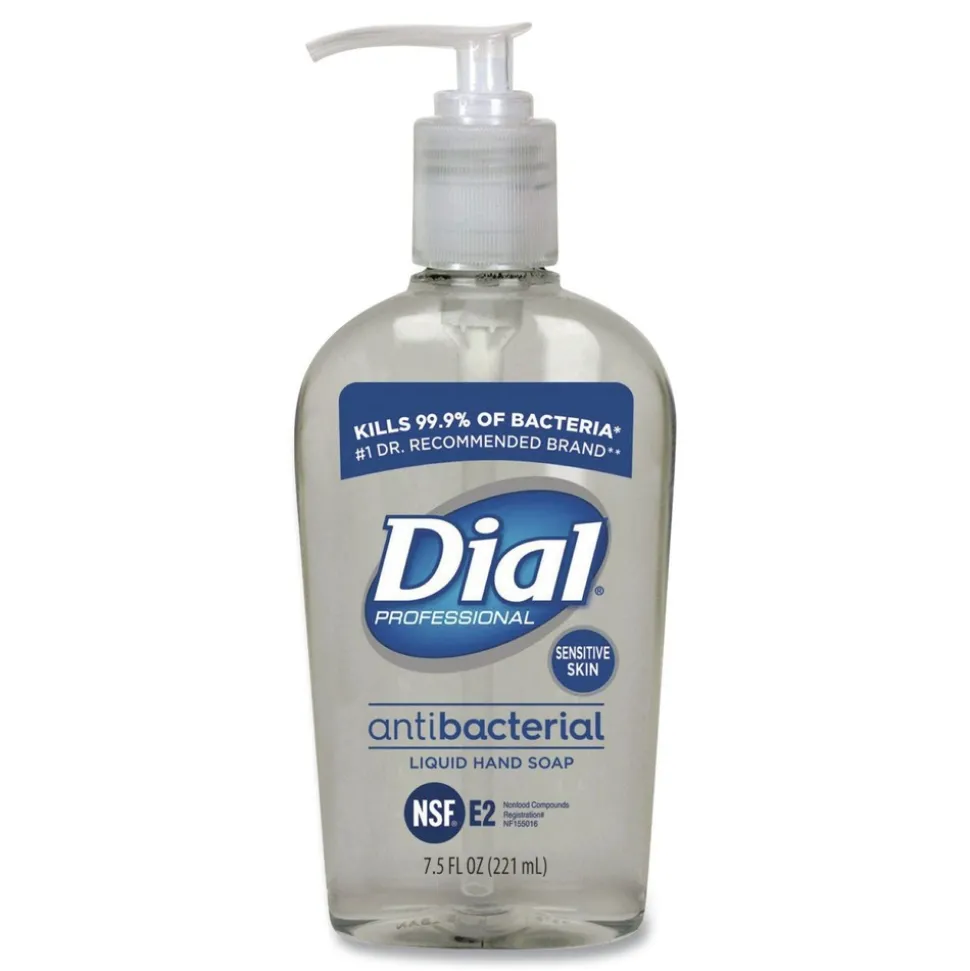 Dial Professional 7.5 oz. Bottle Antimicrobial Liquid Hand Soap for Sensitive Skin - Floral Scent (12/Carton)