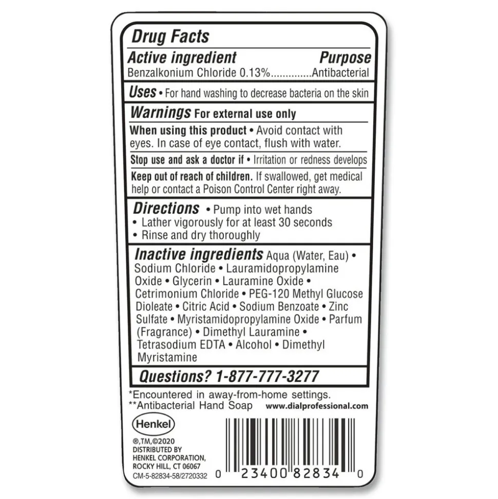 Dial Professional 7.5 oz. Bottle Antimicrobial Liquid Hand Soap for Sensitive Skin - Floral Scent (12/Carton)