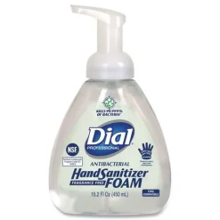 Dial Professional 15.2 oz. Pump Bottle Antibacterial Foam Hand Sanitizer - Fragrance-Free